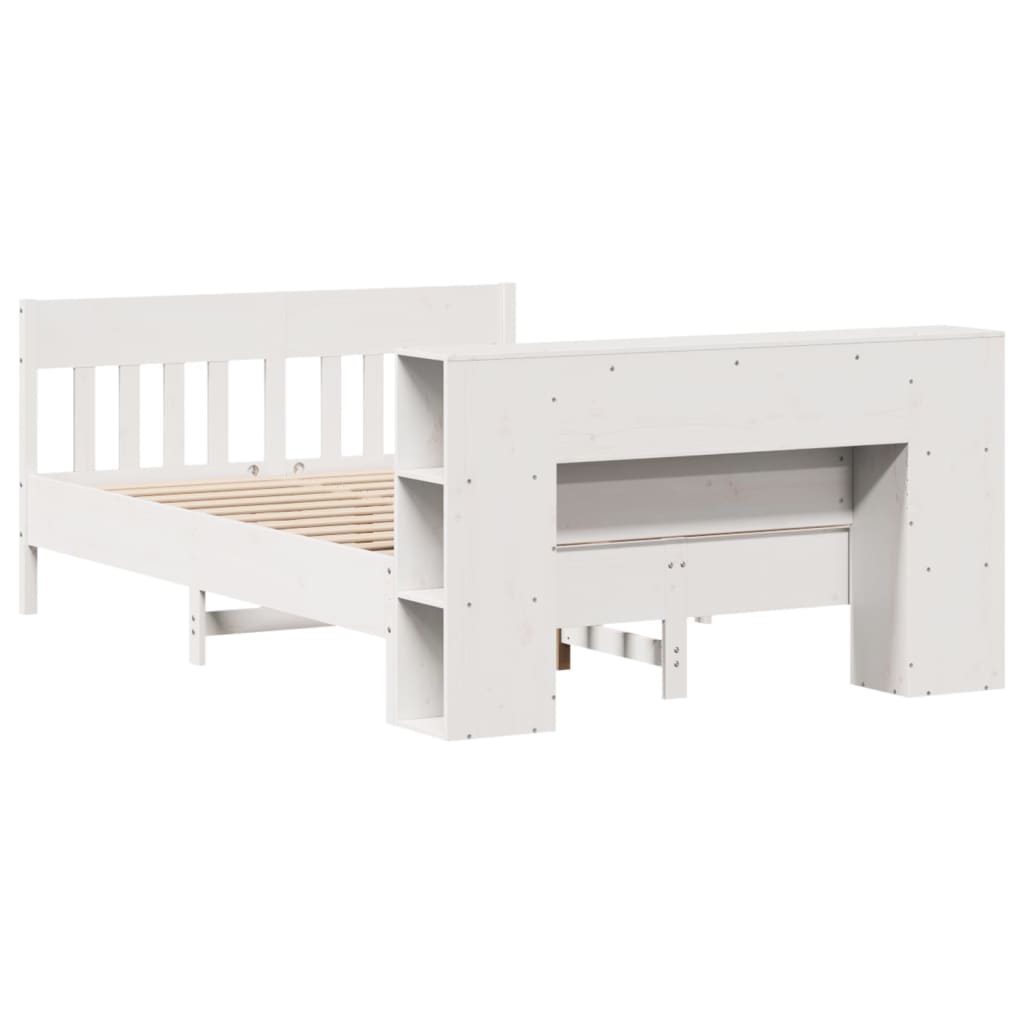 vidaXL Κρεβάτι Βιβλιοθήκη Χωρίς Στρώμα 120x190 εκ Μασίφ Ξύλο Πεύκου