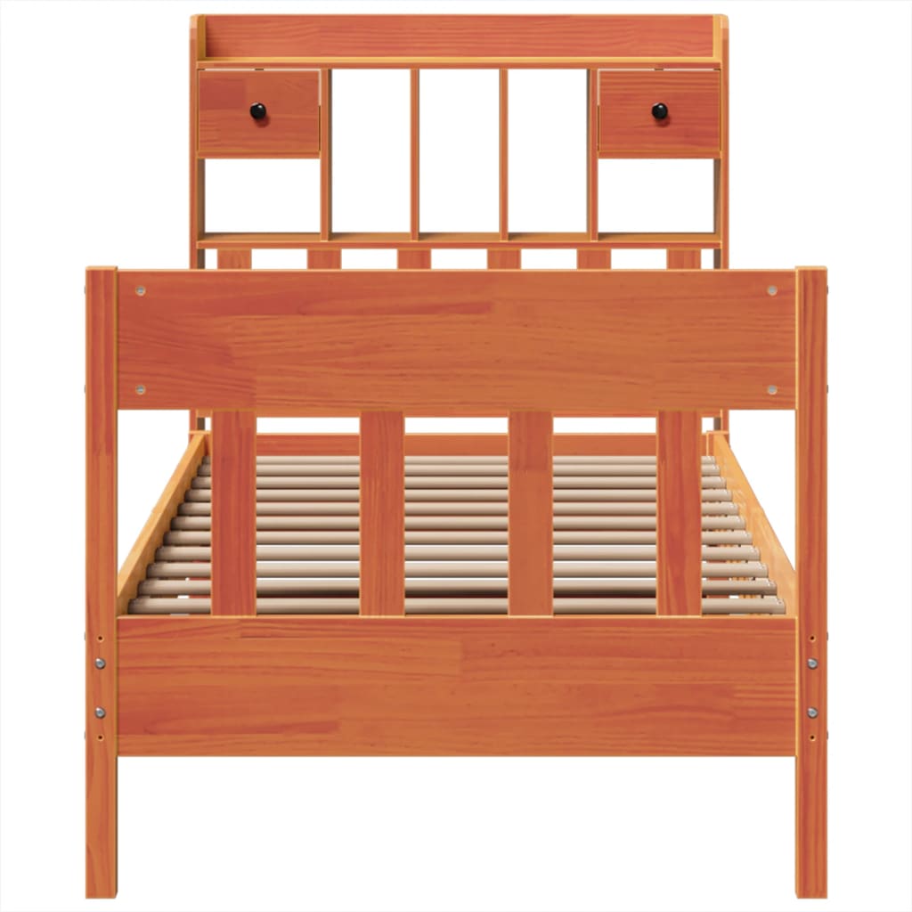 vidaXL Σκελετός Κρεβ. Χωρίς Στρώμα Καφέ Κεριού 100x200 εκ Μασίφ Πεύκο