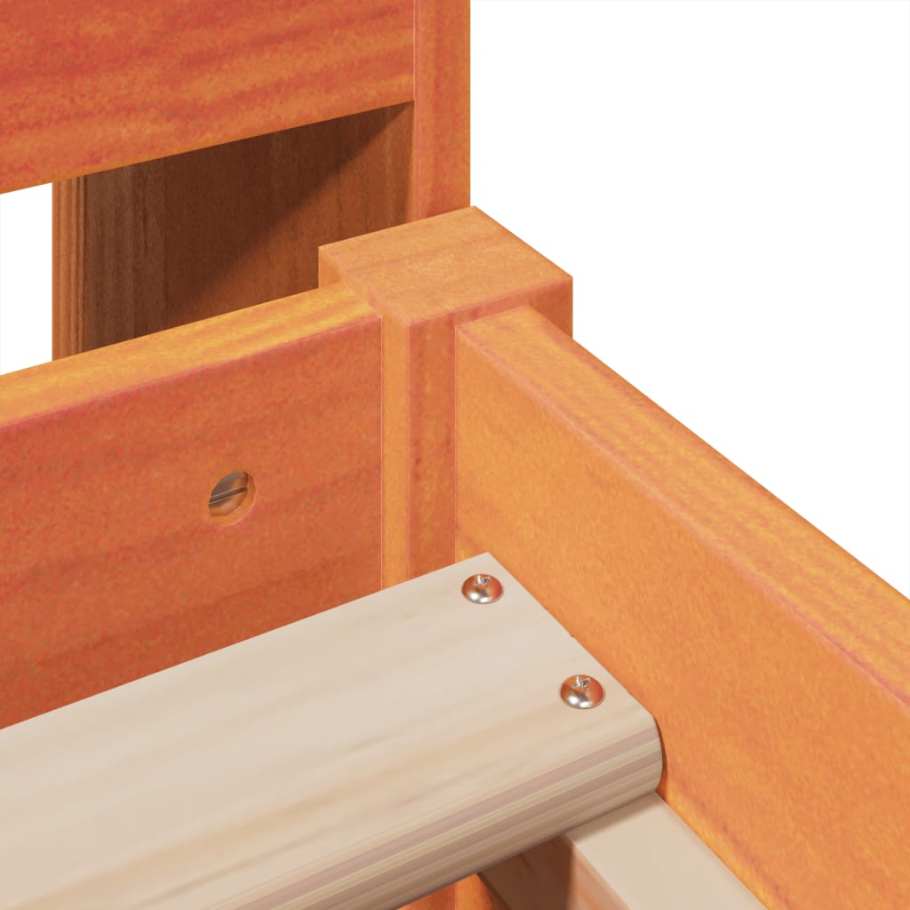 vidaXL Σκελετός Κρεβ. Χωρίς Στρώμα Καφέ Κεριού 100x200 εκ Μασίφ Πεύκο