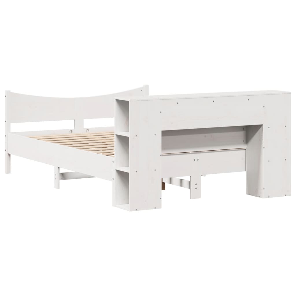 vidaXL Σκελετός Κρεβ. Χωρίς Στρώμα Λευκό 150x200 εκ Μασίφ Πεύκο