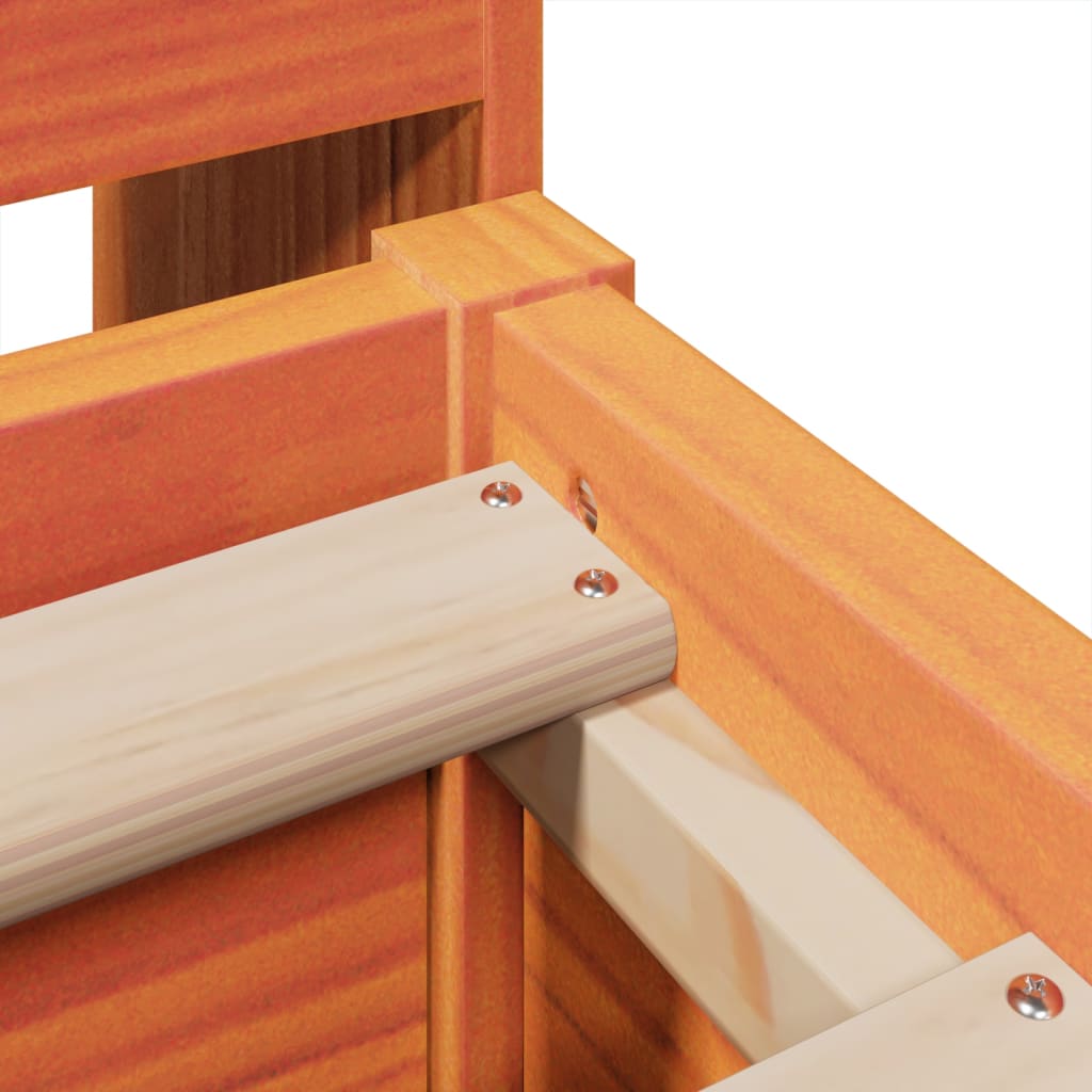 vidaXL Σκελετός Κρεβ. Χωρίς Στρώμα Καφέ Κεριού 135x190 εκ Μασίφ Πεύκο