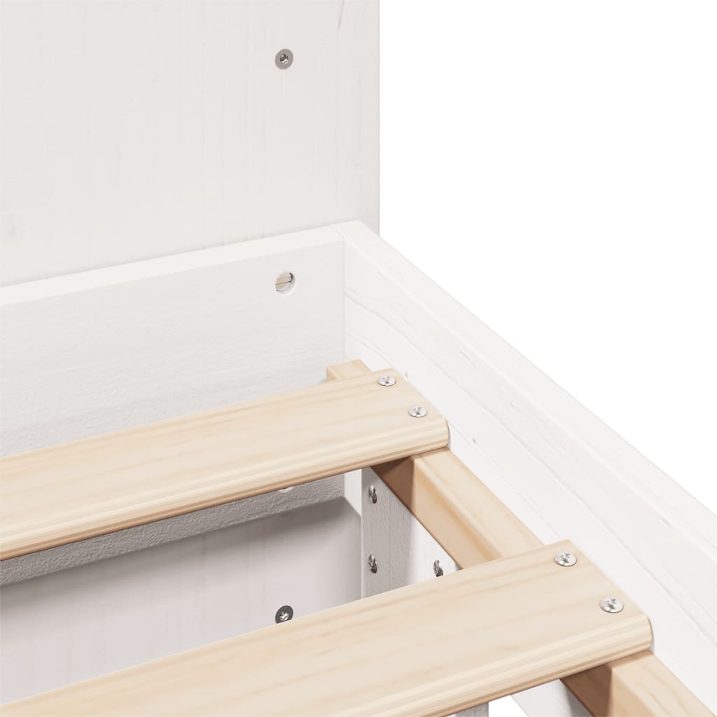 vidaXL Σκελετός Κρεβ. Χωρίς Στρώμα Λευκό 120x200 εκ Μασίφ Πεύκο