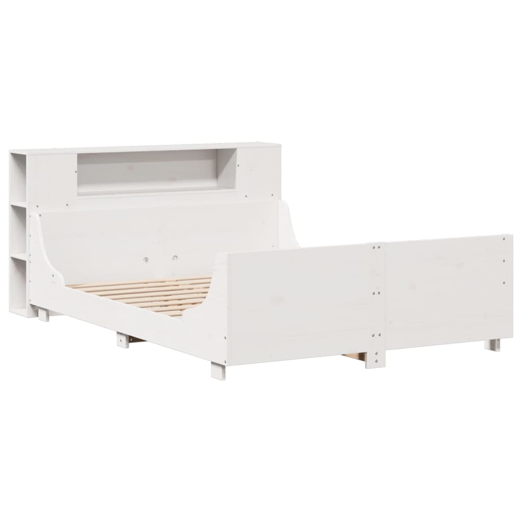 vidaXL Σκελετός Κρεβ. Χωρίς Στρώμα Λευκό 140x200 εκ Μασίφ Πεύκο