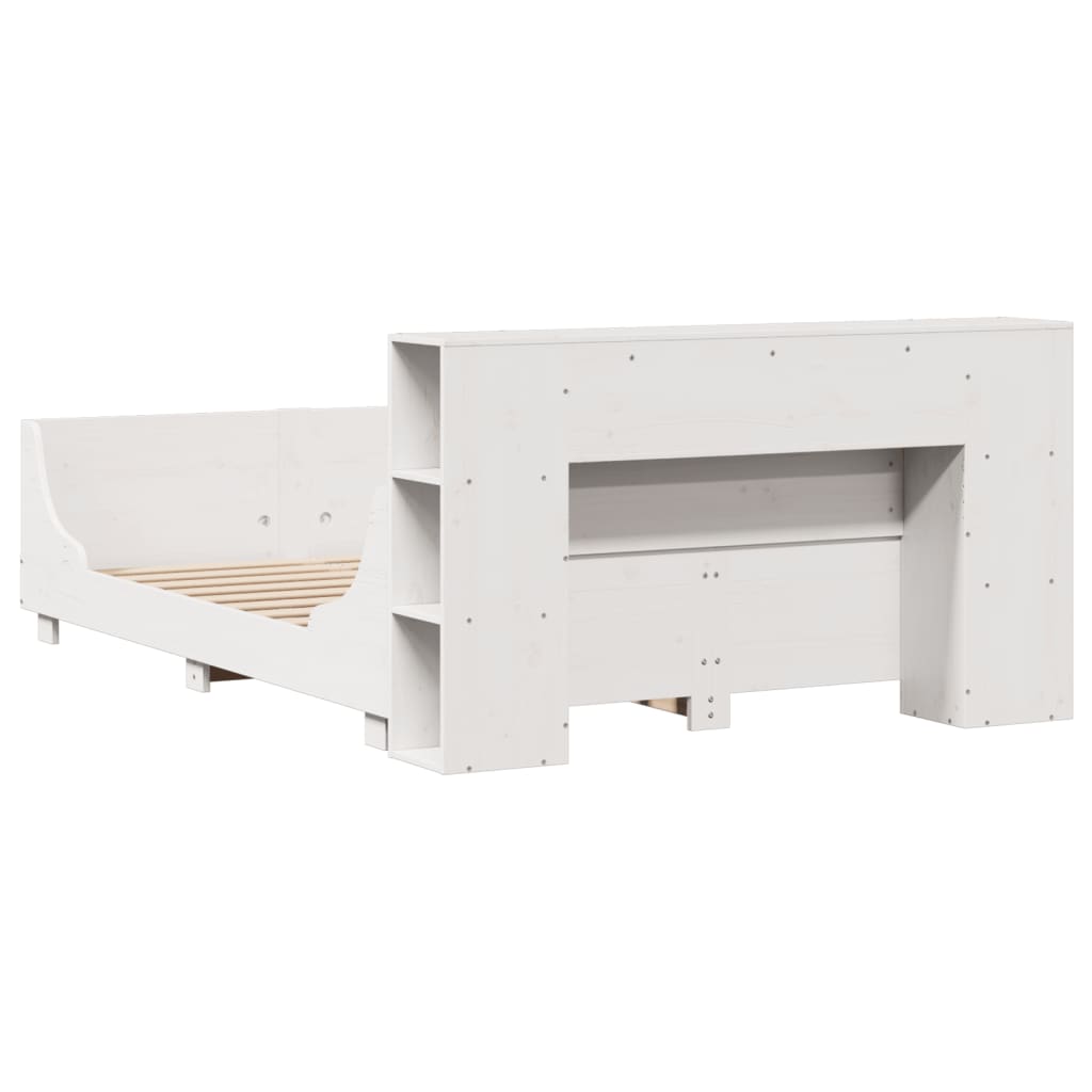 vidaXL Σκελετός Κρεβ. Χωρίς Στρώμα Λευκό 135x190 εκ Μασίφ Πεύκο