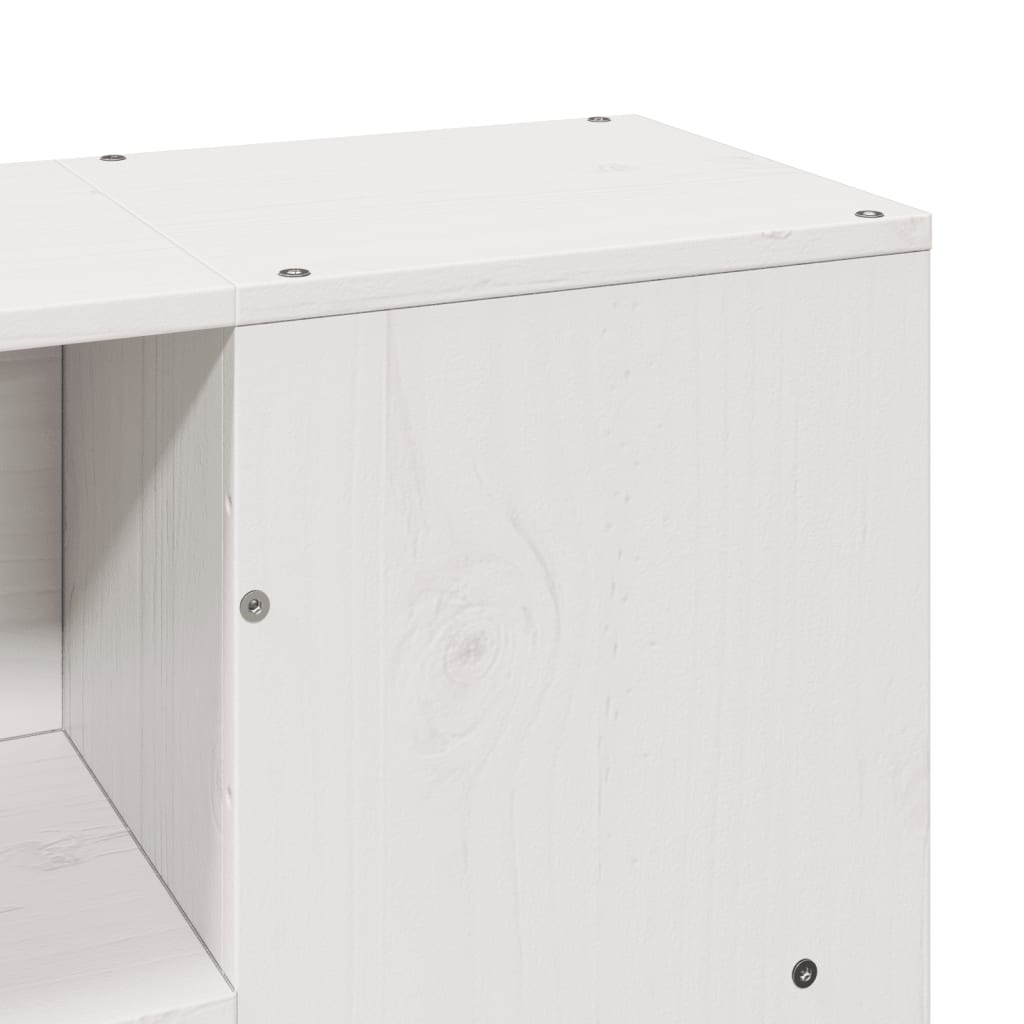 vidaXL Κρεβάτι Βιβλιοθήκη Χωρίς Στρώμα Λευκό 120x200 εκ Μασίφ Πεύκο