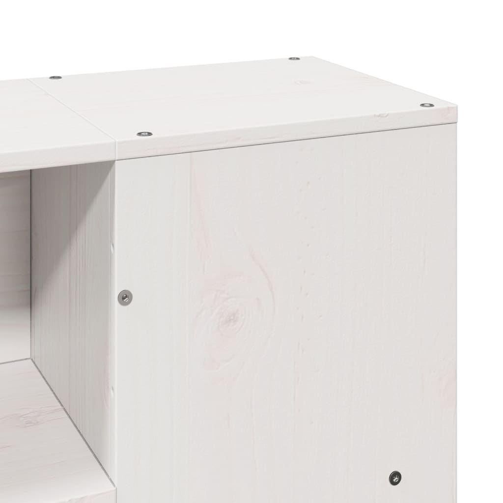 vidaXL Κρεβάτι Βιβλιοθήκη Χωρίς Στρώμα Λευκό 140x200 εκ Μασίφ Πεύκο