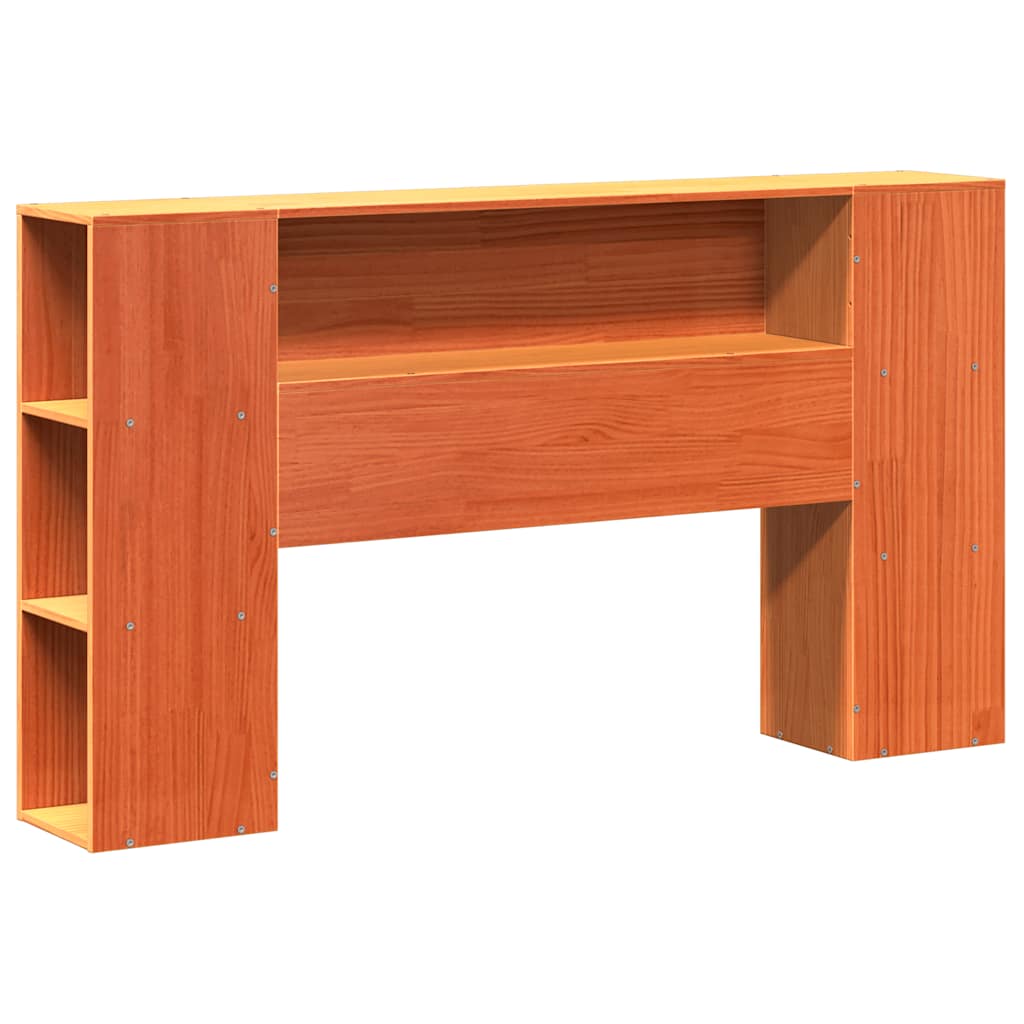 vidaXL Κρεβάτι Βιβλιοθήκη Χωρίς Στρώμα Καφέ 150x200 εκ Μασίφ Πεύκο