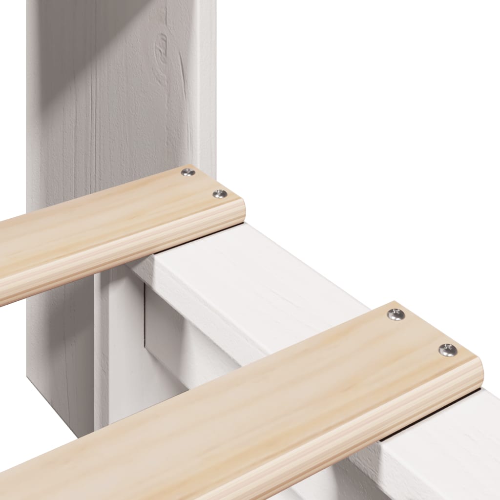 vidaXL Κρεβάτι Βιβλιοθήκη Χωρίς Στρώμα Λευκό 75x190 εκ Μασίφ Πεύκο