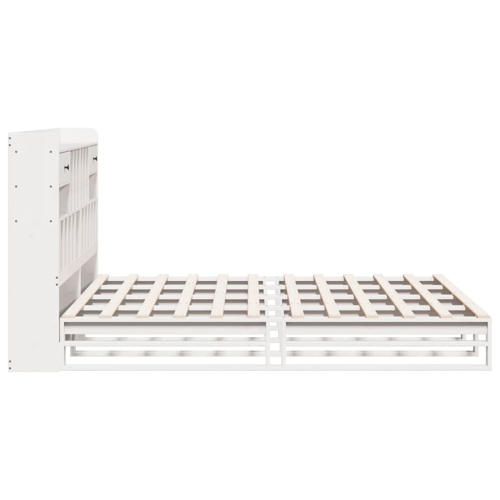 vidaXL Κρεβάτι Βιβλιοθήκη Χωρίς Στρώμα 180x200 εκ Μασίφ Ξύλο Πεύκου
