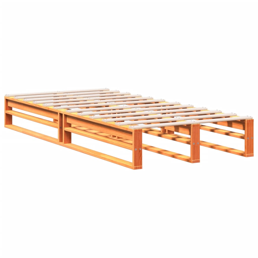 vidaXL Κρεβάτι Βιβλιοθήκη Χωρίς Στρώμα 75x190 εκ Μασίφ Ξύλο Πεύκου