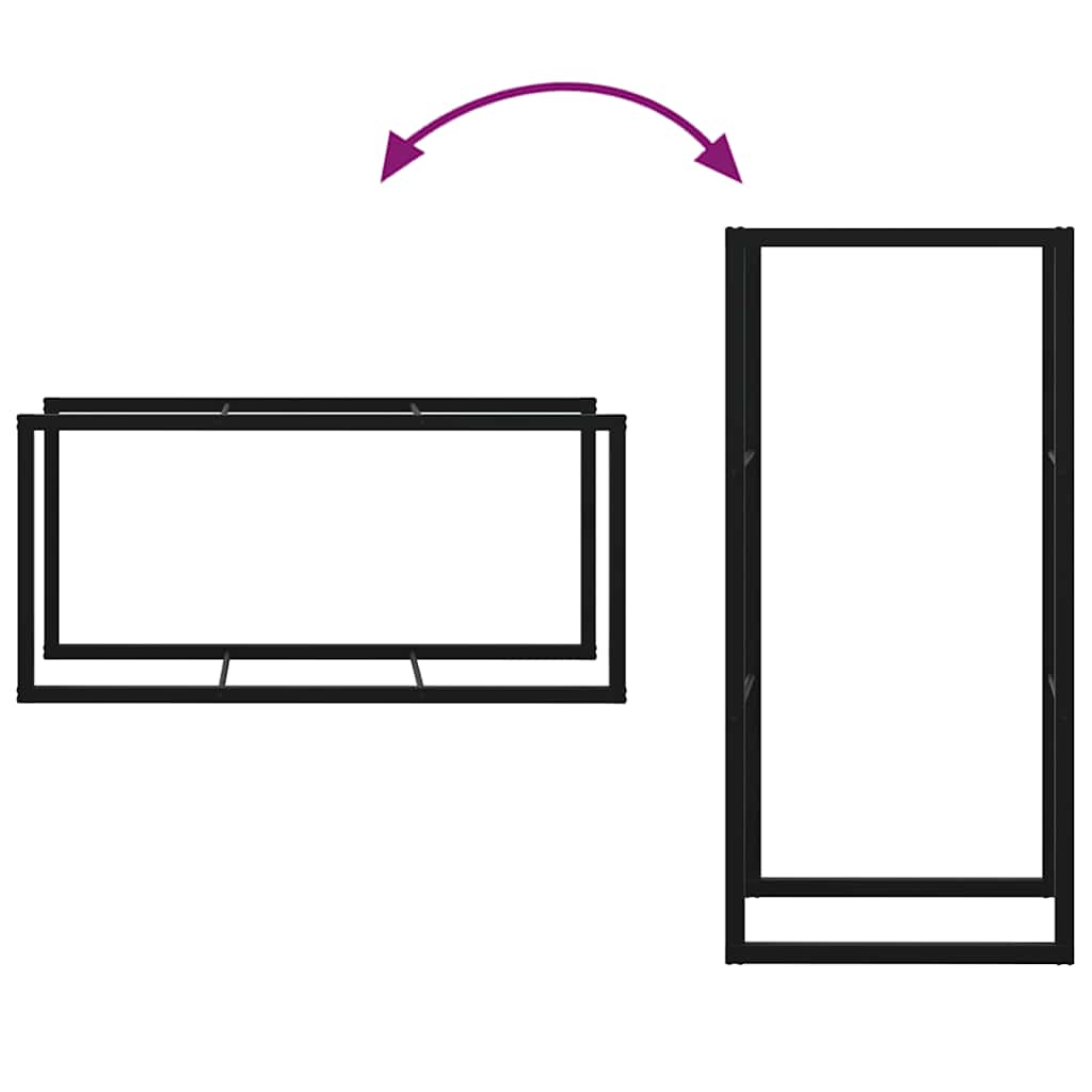 vidaXL Ράφι Καυσόξυλων Μαύρο 55x30x116 εκ. Ατσάλινο