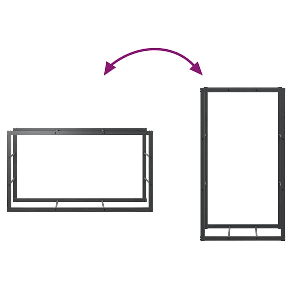 vidaXL Ράφι Καυσόξυλων Μαύρο 110x30x61 εκ. Ατσάλινο