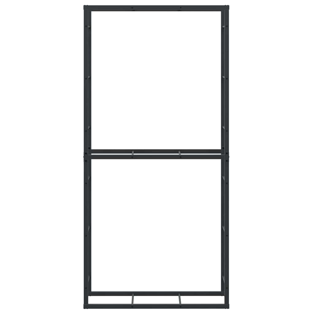 vidaXL Ράφι για καυσόξυλα Μαύρο 100x30x209 cm Χάλυβας