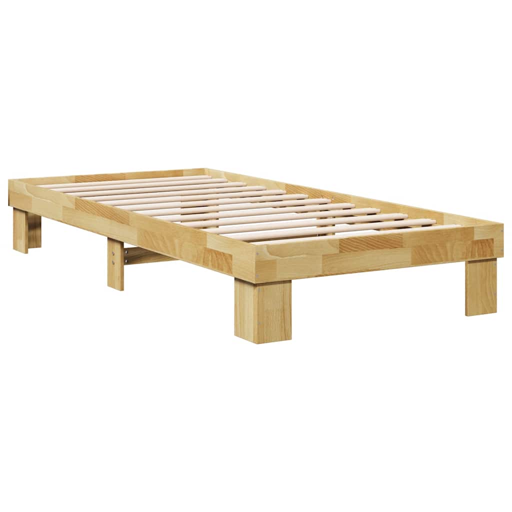 Πλαίσιο κρεβατιού vidaXL χωρίς στρώμα 75x190 cm μασίφ ξύλο δρυς
