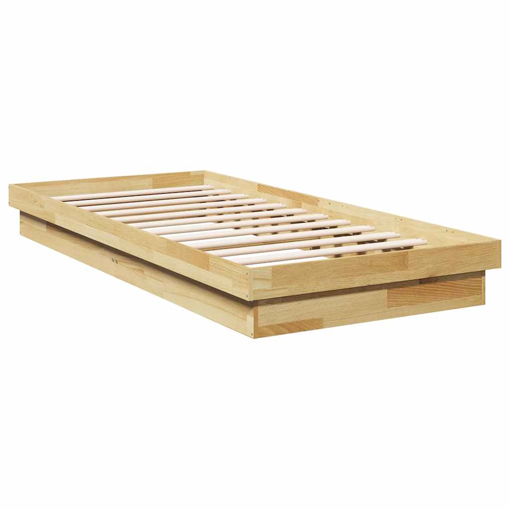 vidaXL Πλαίσιο κρεβατιού χωρίς στρώμα 100x200 cm μασίφ ξύλο δρυός