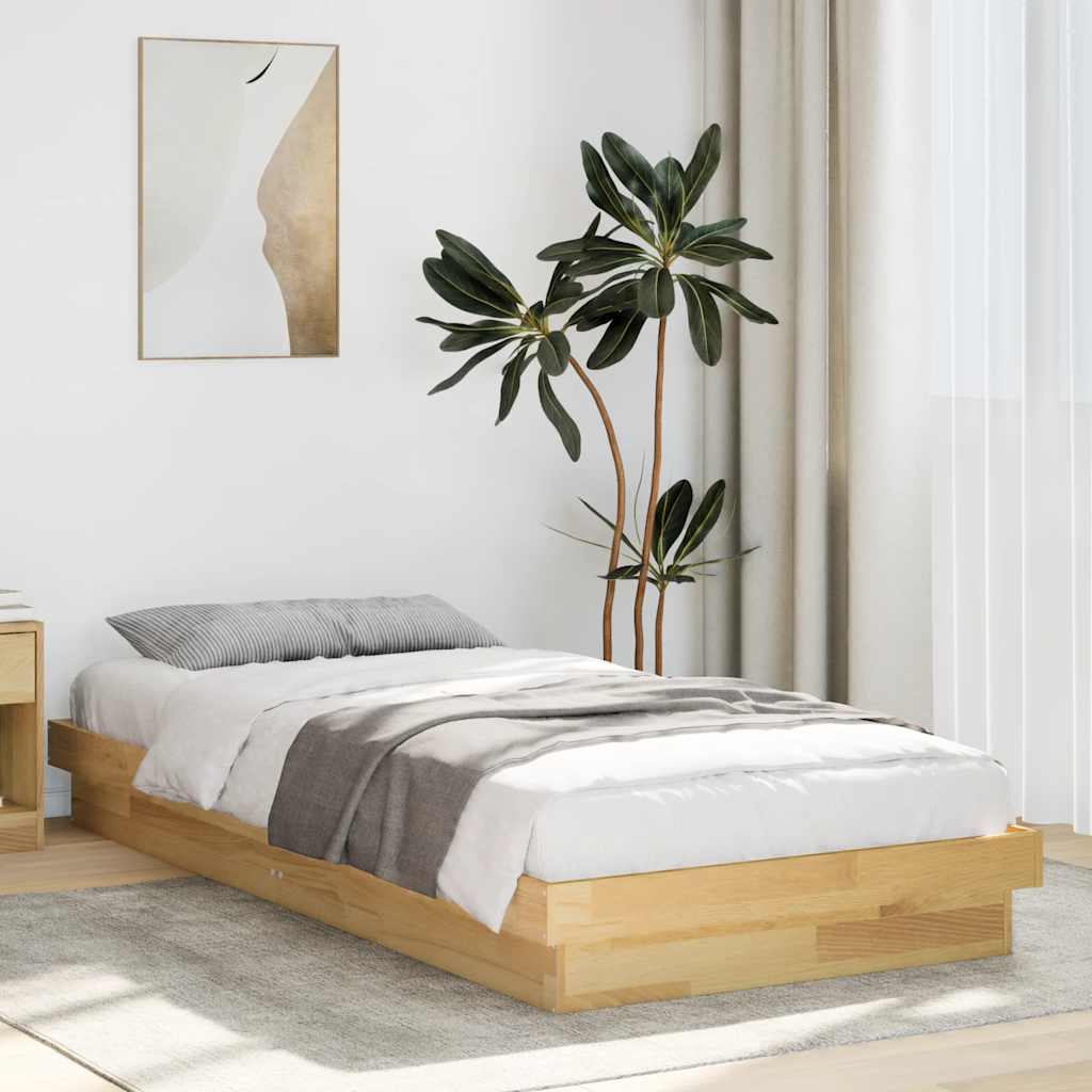 vidaXL Πλαίσιο κρεβατιού χωρίς στρώμα 100x200 cm μασίφ ξύλο δρυός