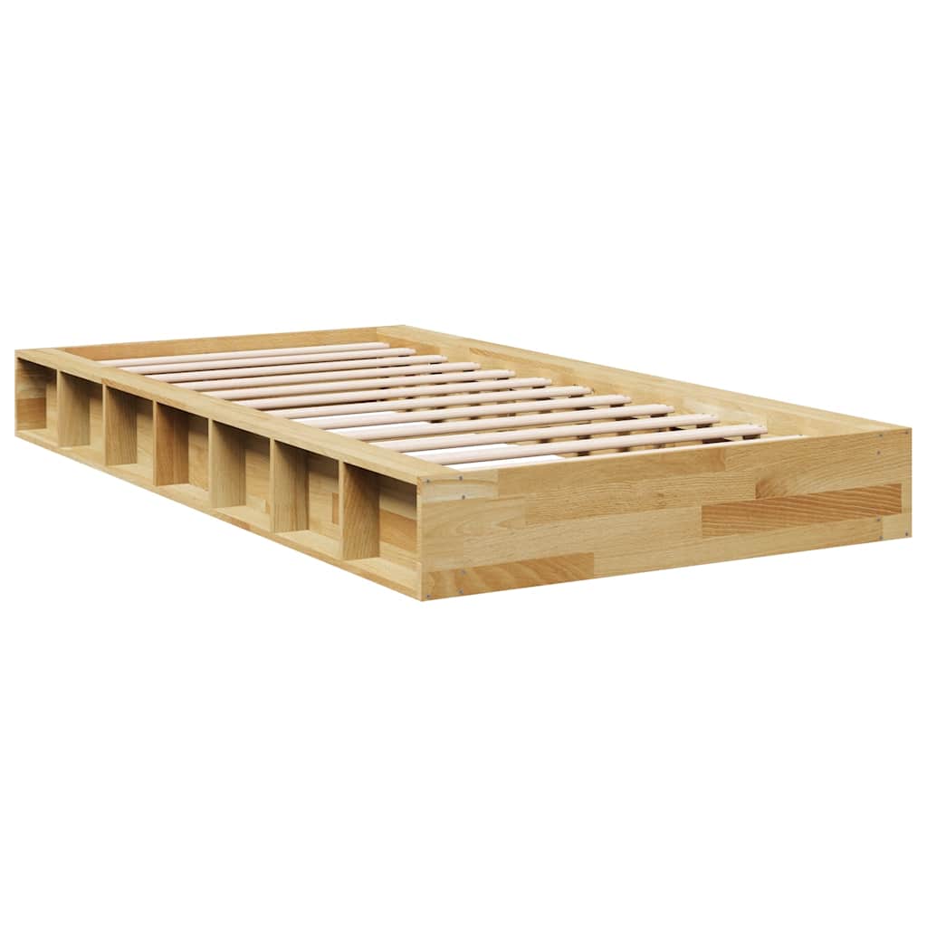 vidaXL Πλαίσιο κρεβατιού χωρίς στρώμα 100x200 cm μασίφ ξύλο δρυς