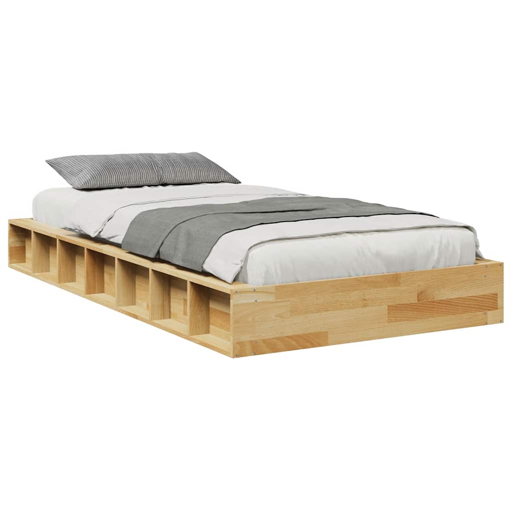 vidaXL Πλαίσιο κρεβατιού χωρίς στρώμα 90x190 cm μασίφ ξύλο δρυς