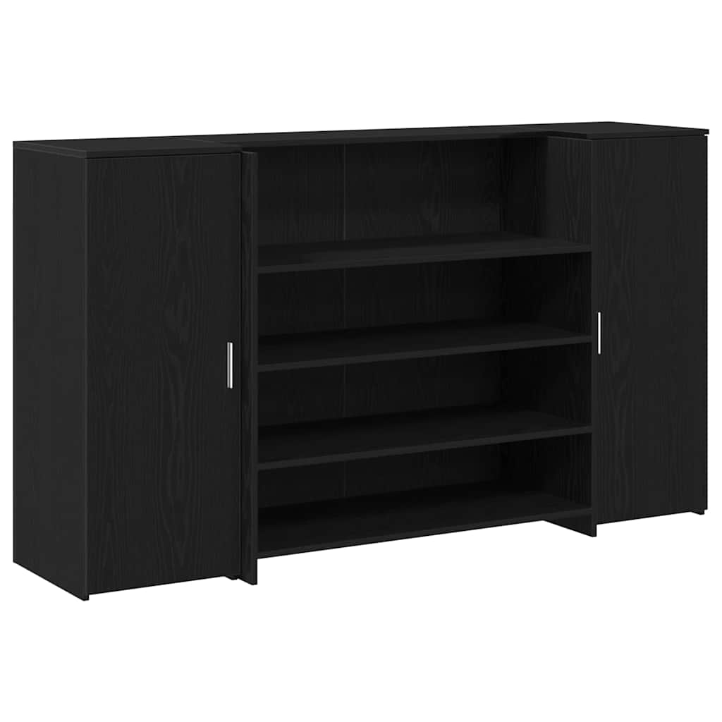 vidaXL Γραφείο Υποδοχής Μαύρη Δρυς 180x50x103,5 εκ. από Τεχνητό Ξύλο