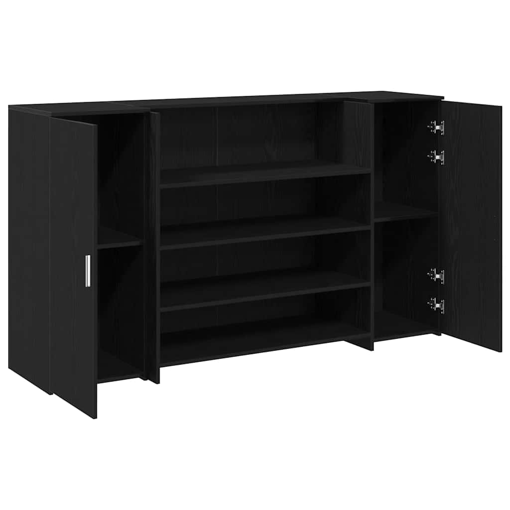 vidaXL Γραφείο Υποδοχής Μαύρη Δρυς 180x50x103,5 εκ. από Τεχνητό Ξύλο
