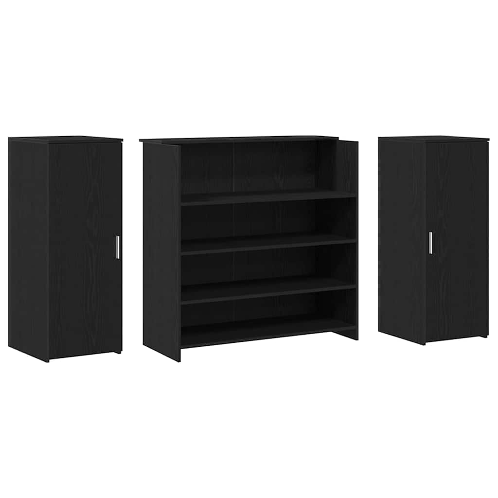 vidaXL Γραφείο Υποδοχής Μαύρη Δρυς 180x50x103,5 εκ. από Τεχνητό Ξύλο