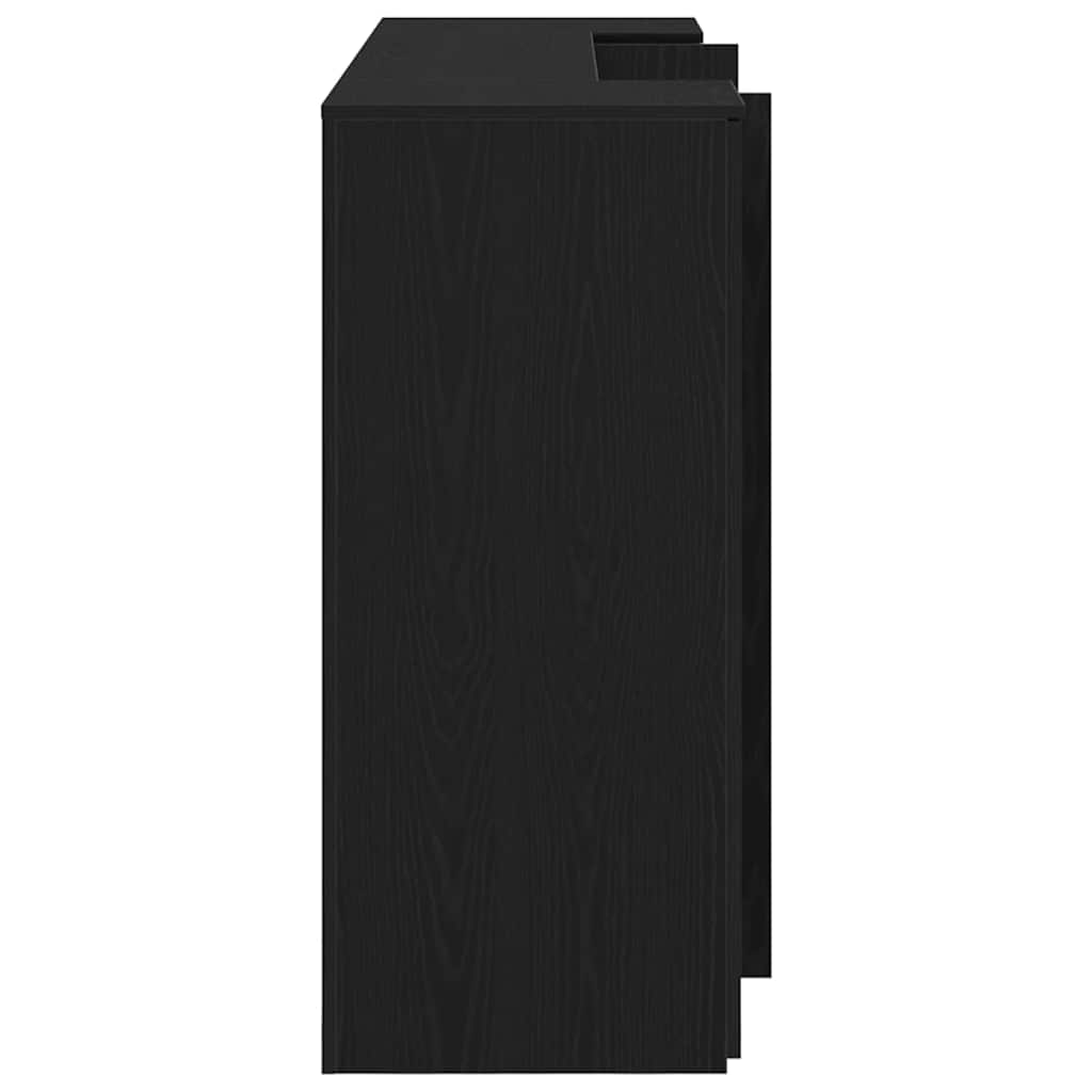 vidaXL Γραφείο Υποδοχής Μαύρη Δρυς 180x50x103,5 εκ. από Τεχνητό Ξύλο