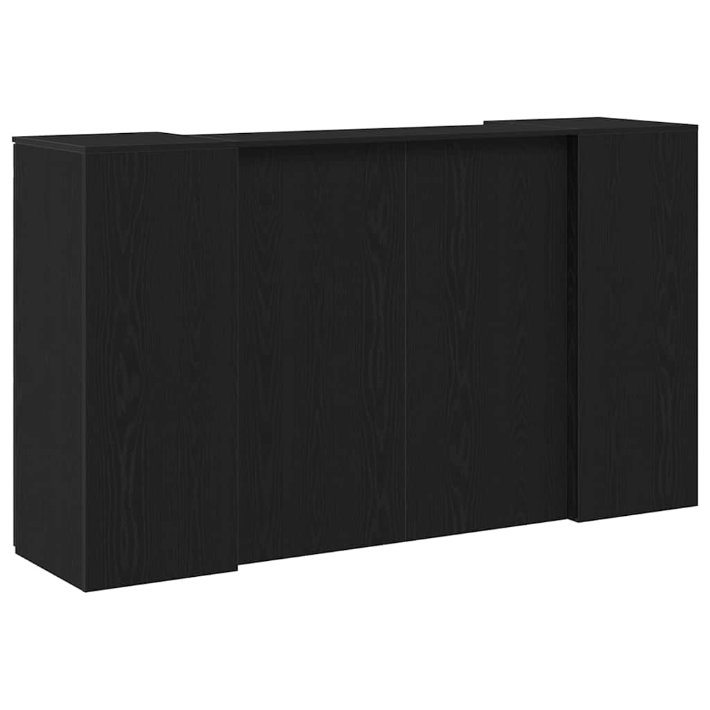 vidaXL Γραφείο Υποδοχής Μαύρη Δρυς 180x50x103,5 εκ. από Τεχνητό Ξύλο