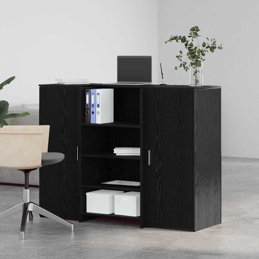 vidaXL Γραφείο υποδοχής Μαύρο Δρυς 135x50x103,5 εκ. Επεξεργασμένο Ξύλο