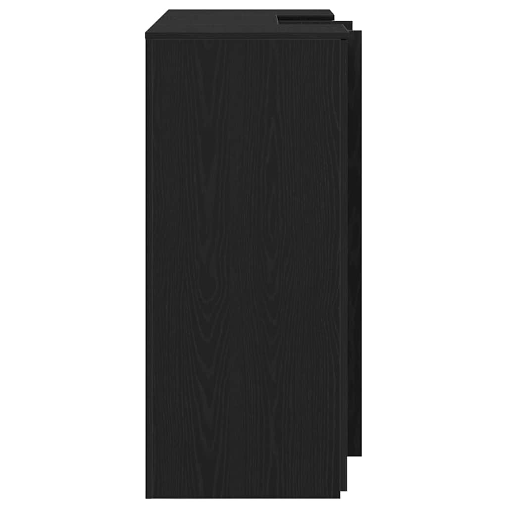 vidaXL Γραφείο υποδοχής Μαύρο Δρυς 135x50x103,5 εκ. Επεξεργασμένο Ξύλο