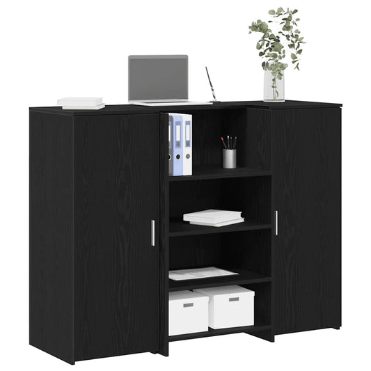 vidaXL Γραφείο υποδοχής Μαύρο Δρυς 135x50x103,5 εκ. Επεξεργασμένο Ξύλο