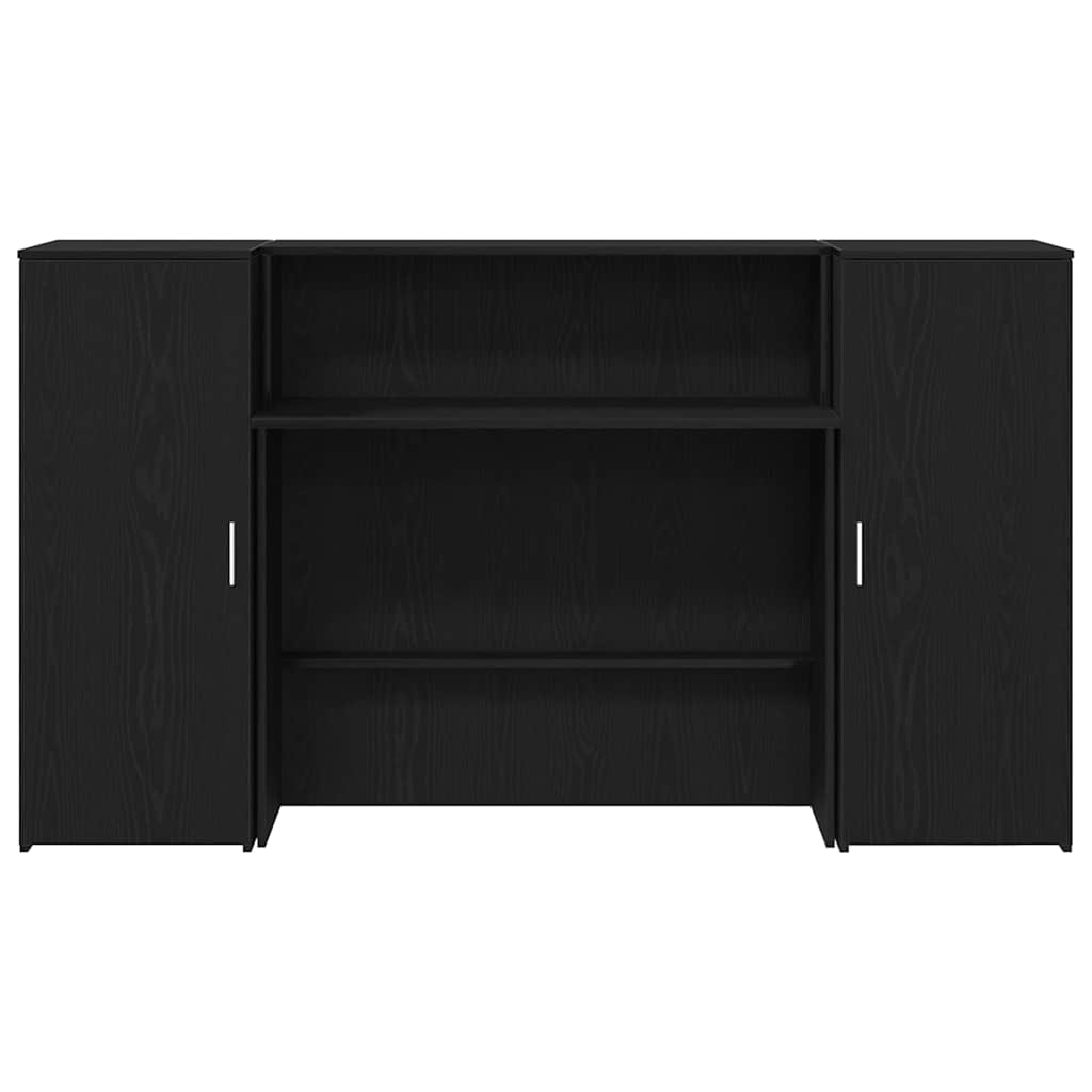 vidaXL Γραφείο Υποδοχής Μαύρη Δρυς 180x50x103,5 εκ. από Τεχνητό Ξύλο