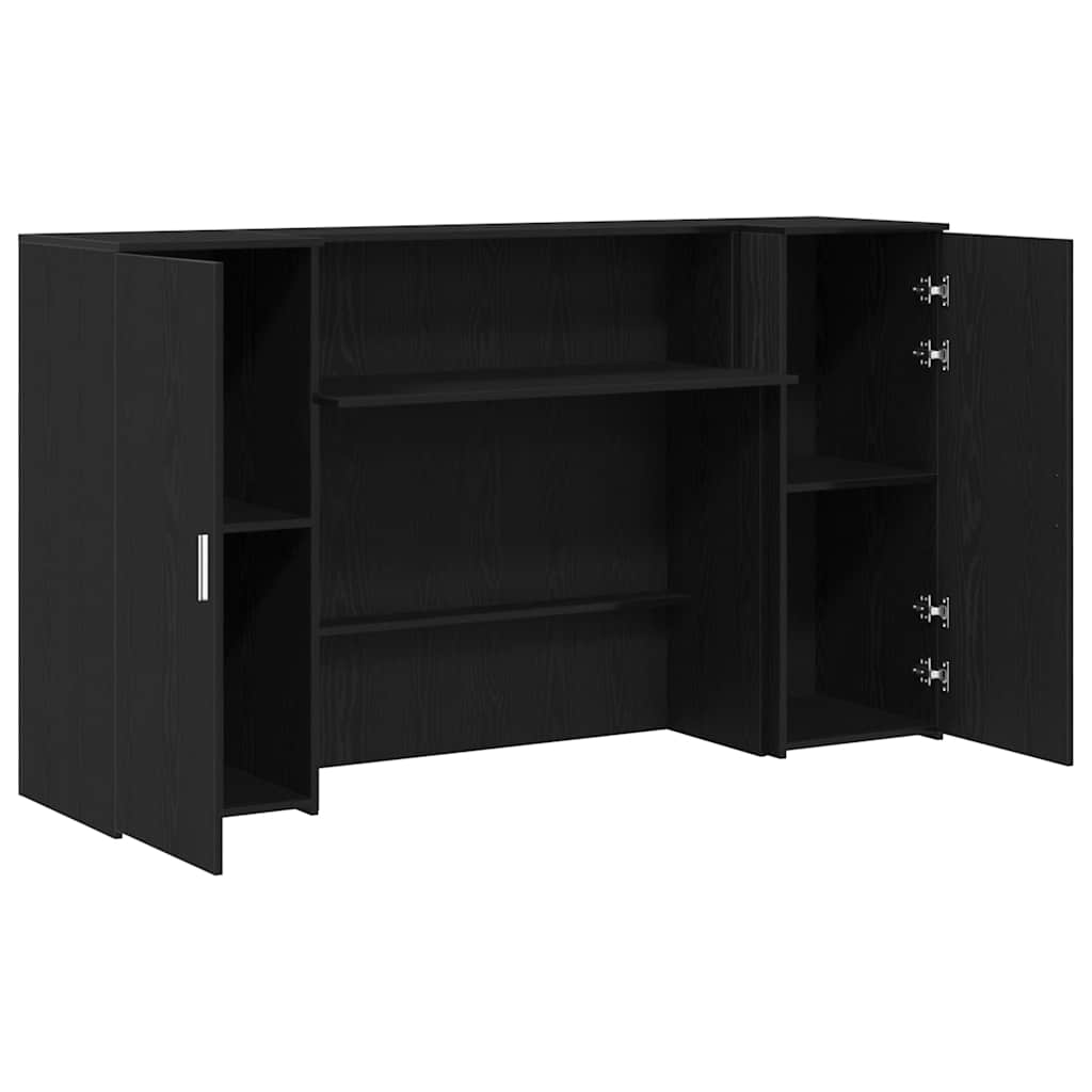 vidaXL Γραφείο Υποδοχής Μαύρη Δρυς 180x50x103,5 εκ. από Τεχνητό Ξύλο