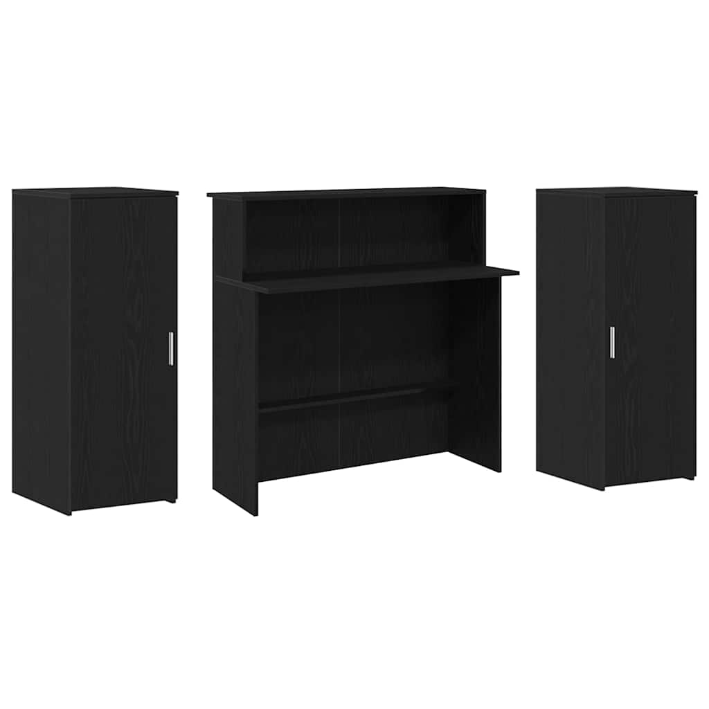 vidaXL Γραφείο Υποδοχής Μαύρη Δρυς 180x50x103,5 εκ. από Τεχνητό Ξύλο