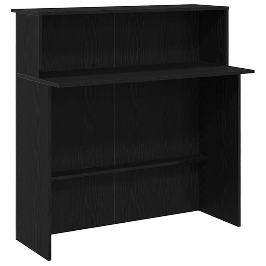 vidaXL Γραφείο Υποδοχής Μαύρη Δρυς 180x50x103,5 εκ. από Τεχνητό Ξύλο