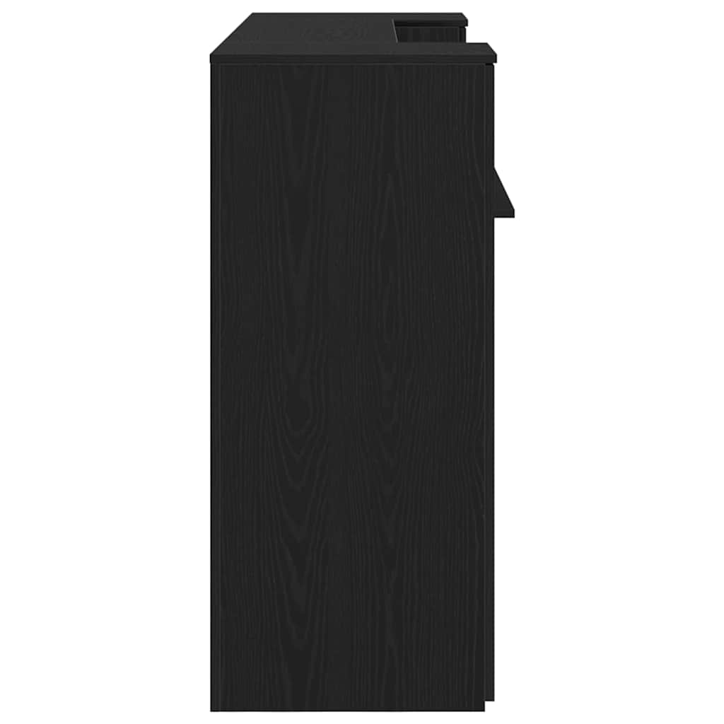 vidaXL Γραφείο Υποδοχής Μαύρη Δρυς 180x50x103,5 εκ. από Τεχνητό Ξύλο