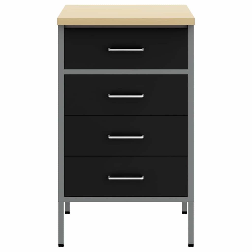 vidaXL Πάγκος εργασίας με συρτάρι Μαύρο και Γκρι 50 x 55 x 85 εκ.