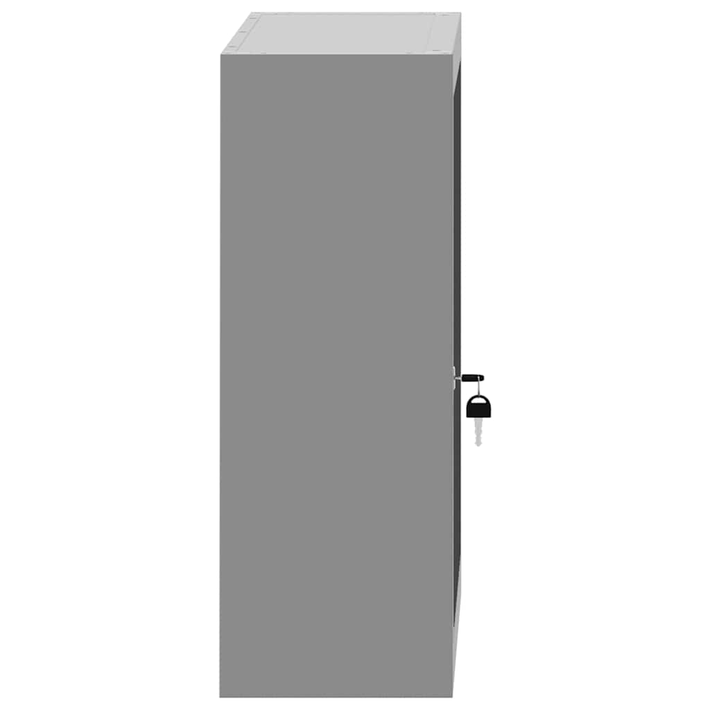 vidaXL Ντουλάπα εργαλείων με ράφι Μαύρο και Γκρι 50 x 20 x 55 εκ.