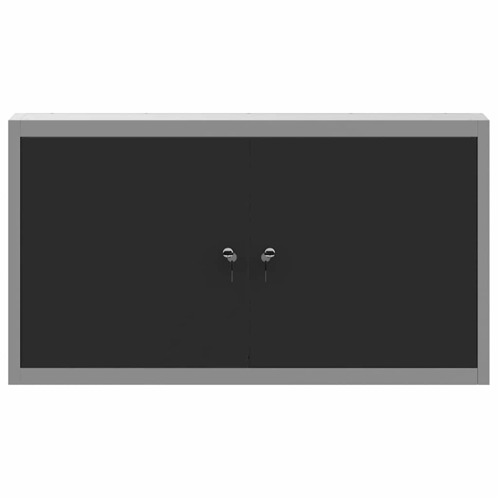 vidaXL Ντουλάπα εργαλείων με ράφι Μαύρο και Γκρι 50 x 20 x 55 εκ.