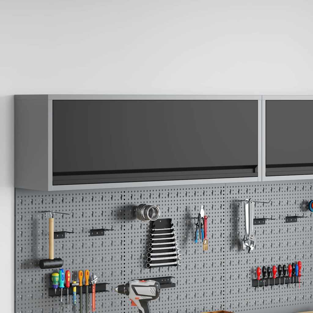 vidaXL Ντουλάπα εργαλείων Μαύρο και Γκρι 100 x 25 x 35 εκ.