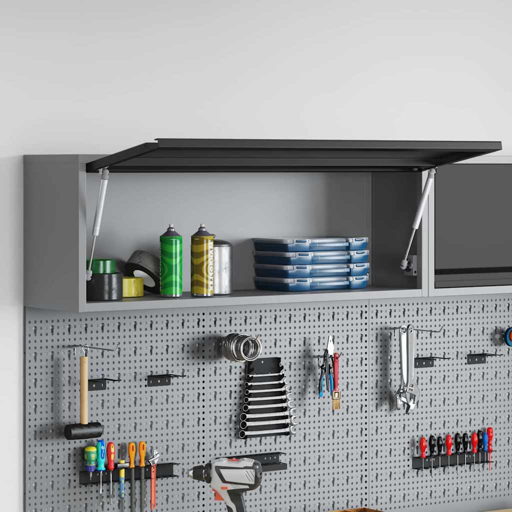 vidaXL Ντουλάπα εργαλείων Μαύρο και Γκρι 100 x 25 x 35 εκ.