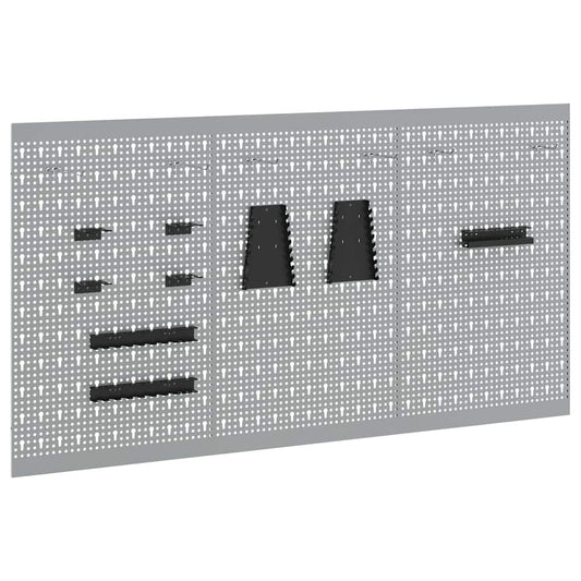 vidaXL Πάνελ Τοίχου Εργαλείων 3 pcs Γκρι 150 x 1 x 80 εκ