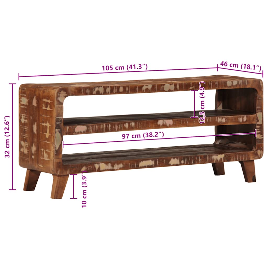 vidaXL Έπιπλο Τηλεόρασης 105x46x32 εκ. από Μασίφ Ανακυκλωμένο Ξύλο