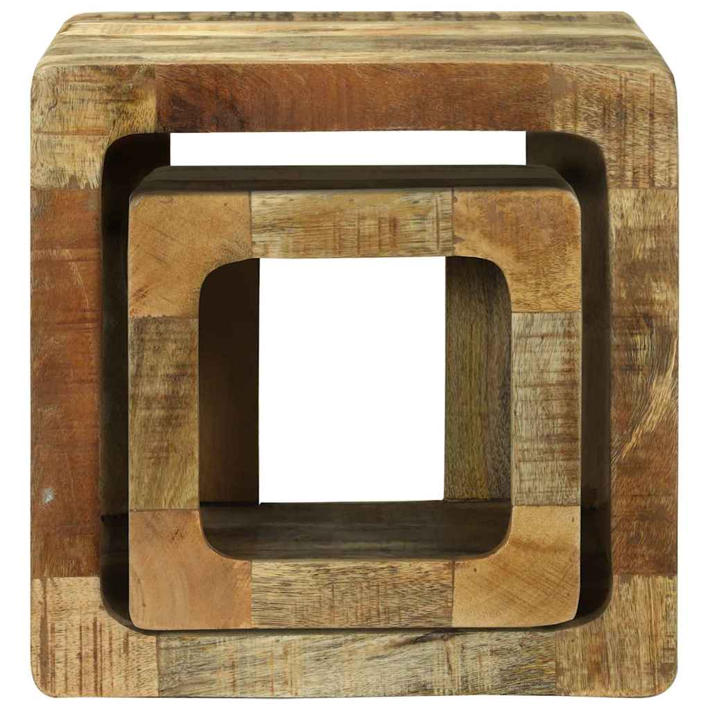 vidaXL Μονάδα Τηλεόρασης 2 pcs Καφέ Μασίφ ακατέργαστο ξύλο μάνγκο