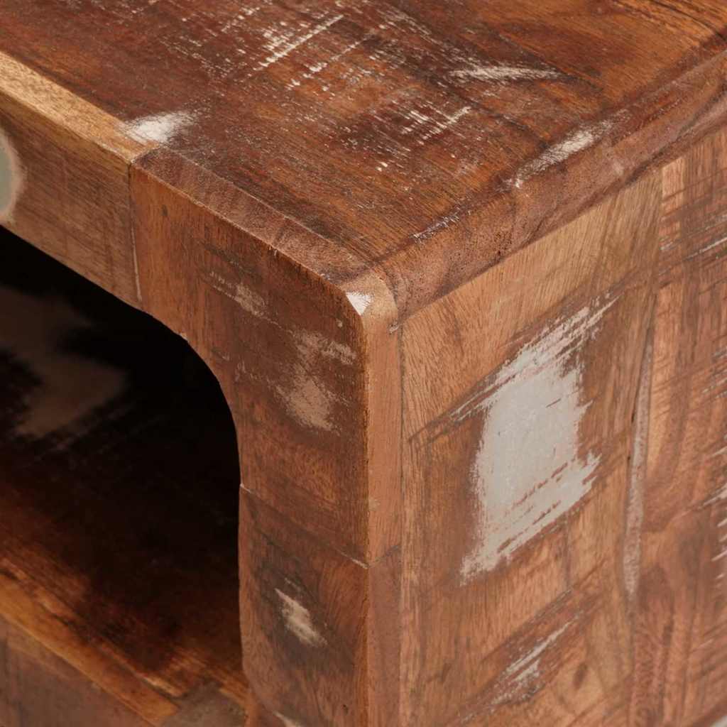 vidaXL Τραπέζια άκρης με ράφι Πολύχρωμο Μασίφ ανακυκλωμένο ξύλο