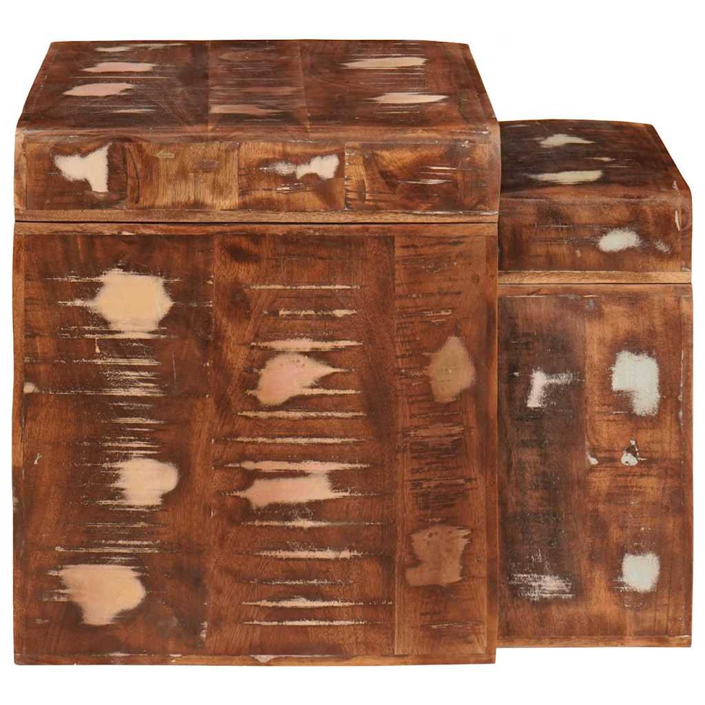 vidaXL Τραπέζια άκρης Πολύχρωμο Μασίφ ανακυκλωμένο ξύλο