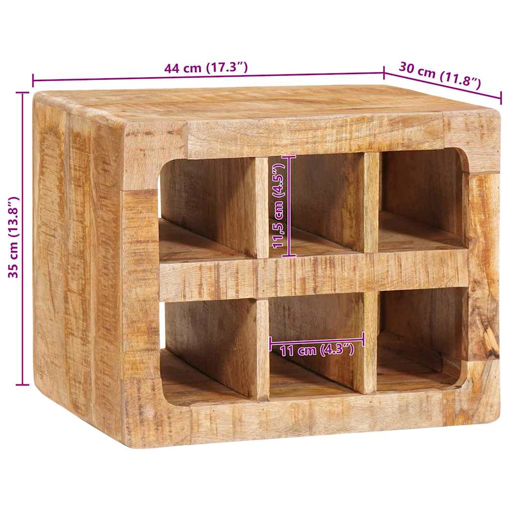 vidaXL Ράφι Κρασιού Επιτοίχιο Καφέ 44 x 30 x 35 εκ. Μασίφ ξύλο μάνγκο