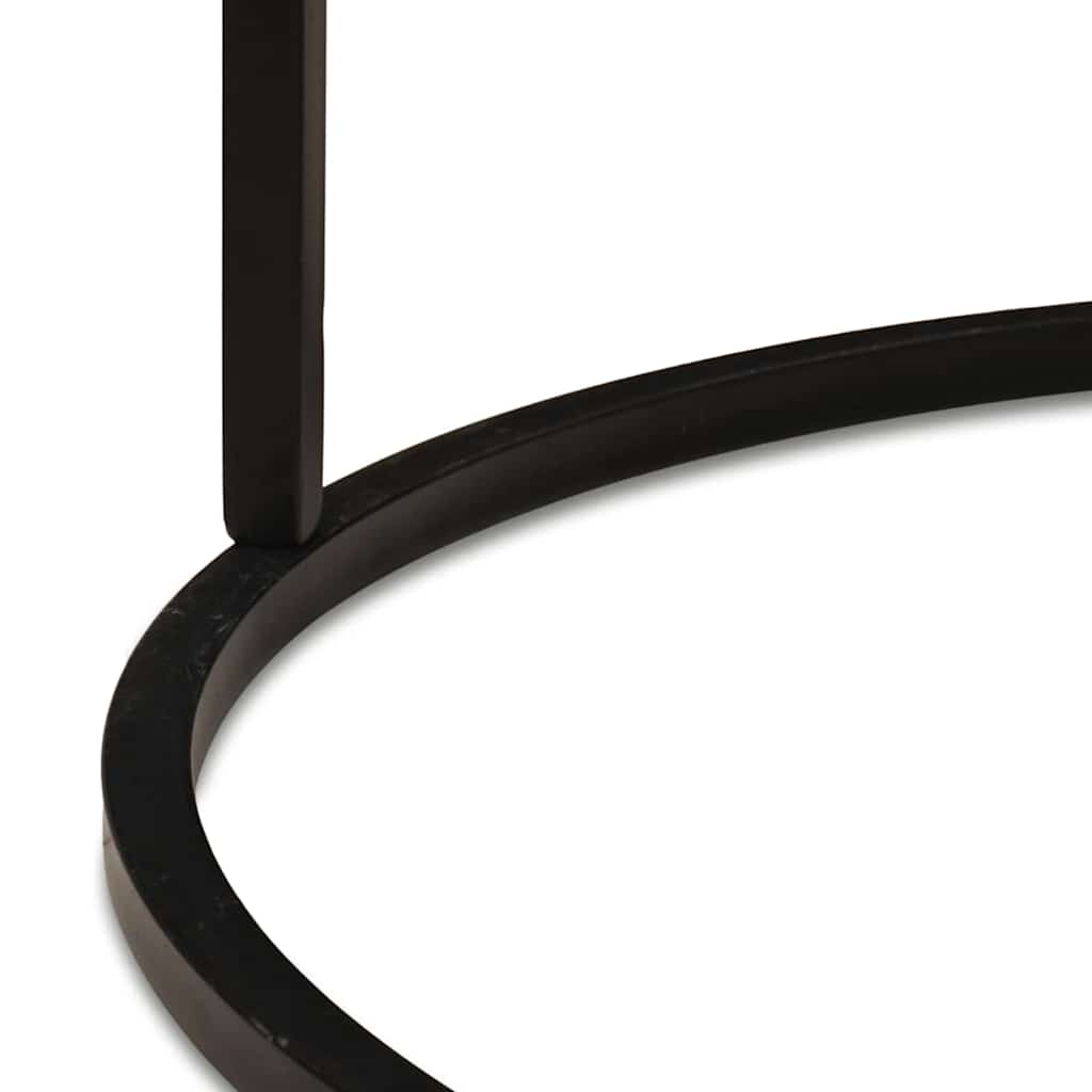 vidaXL Τραπεζάκια Καφέ Στερεών 3 pcs Μασίφ ξύλο μάνγκο και χάλυβας