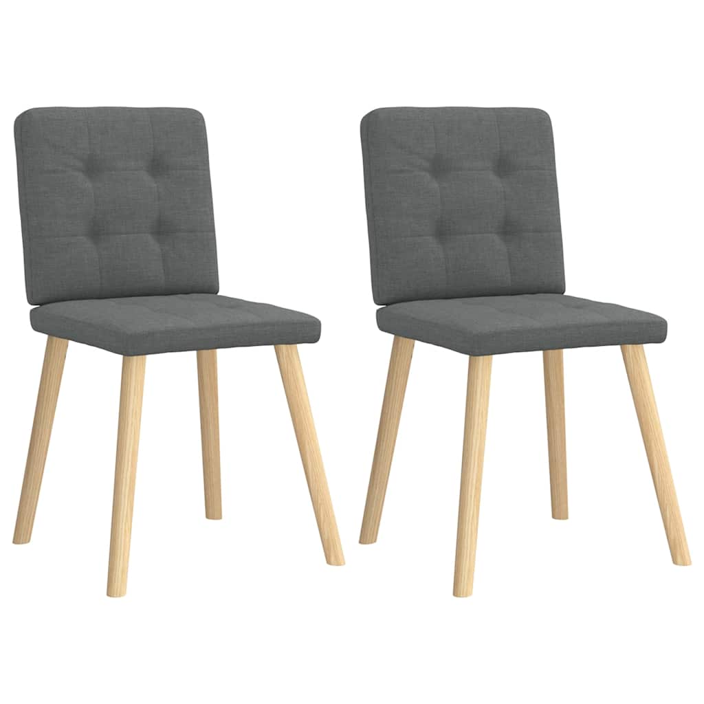 vidaXL Καρέκλες Τραπεζαρίας 2 τεμ Σκ. Γκρι Υφασμάτινες