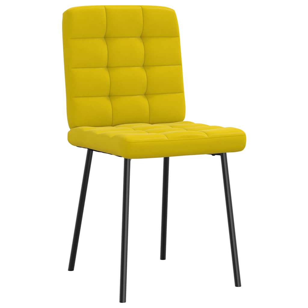 vidaXL Καρέκλες Τραπεζαρίας 2 τεμ. Κίτρινες Βελούδινες