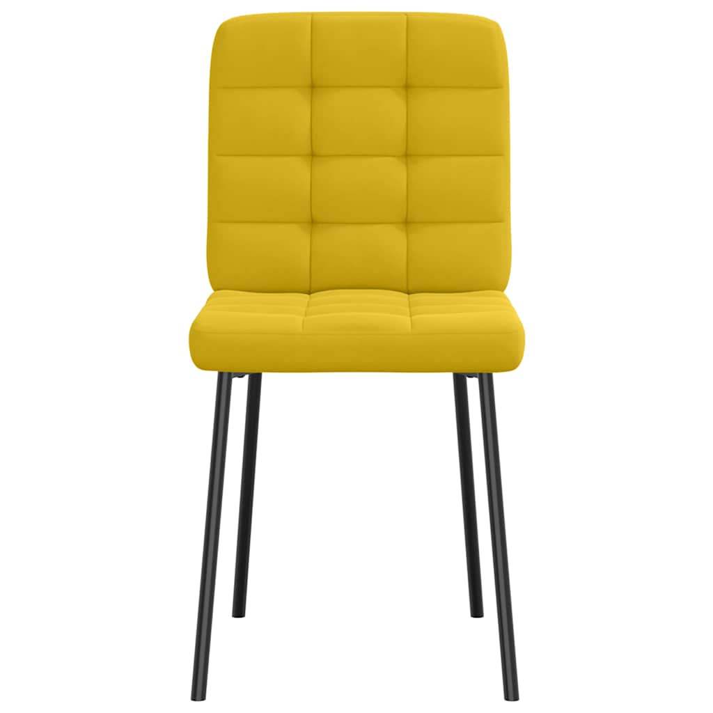 vidaXL Καρέκλες Τραπεζαρίας 2 τεμ. Κίτρινες Βελούδινες